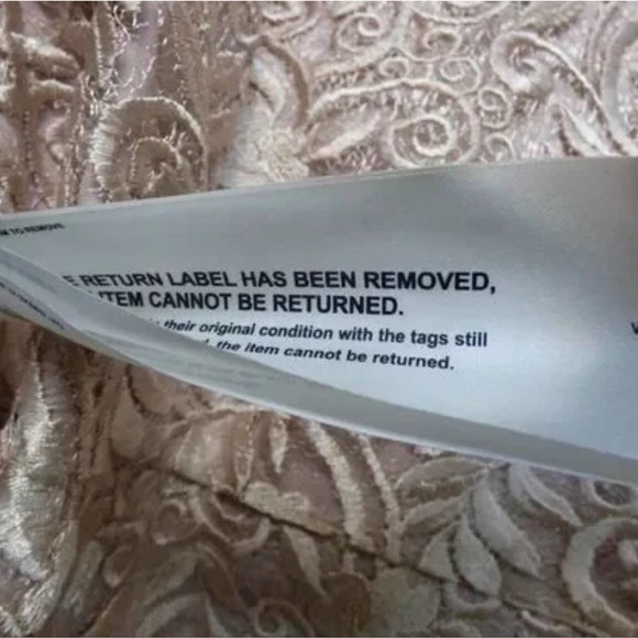 JS COLLECTIONS RIVER PUFF SLEEVE lace COLUMN GOWN dress Size 8 Blush new!!! - Picture 13 of 16